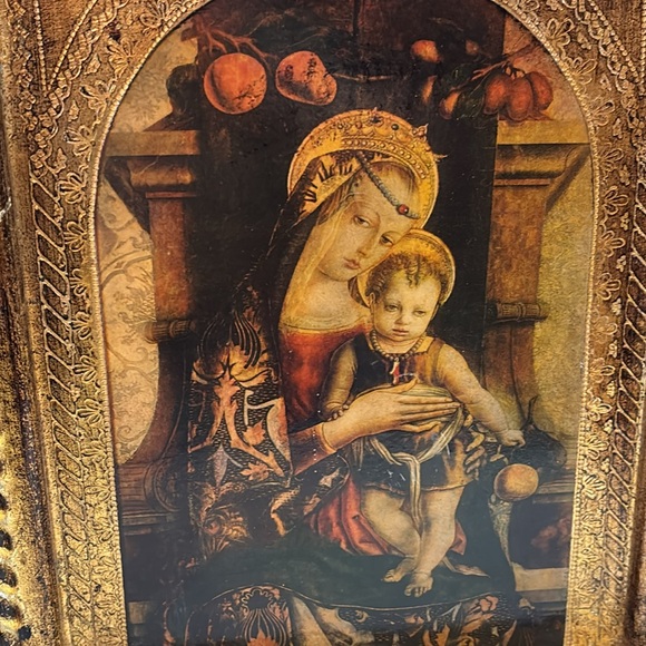 Antique ornate gold frame print of the Madonna and child - Picture 2 of 12